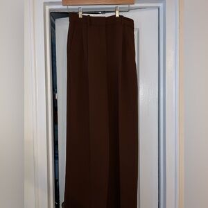 Wilfred The Effortless Brown Wide Leg Crepe Trouser